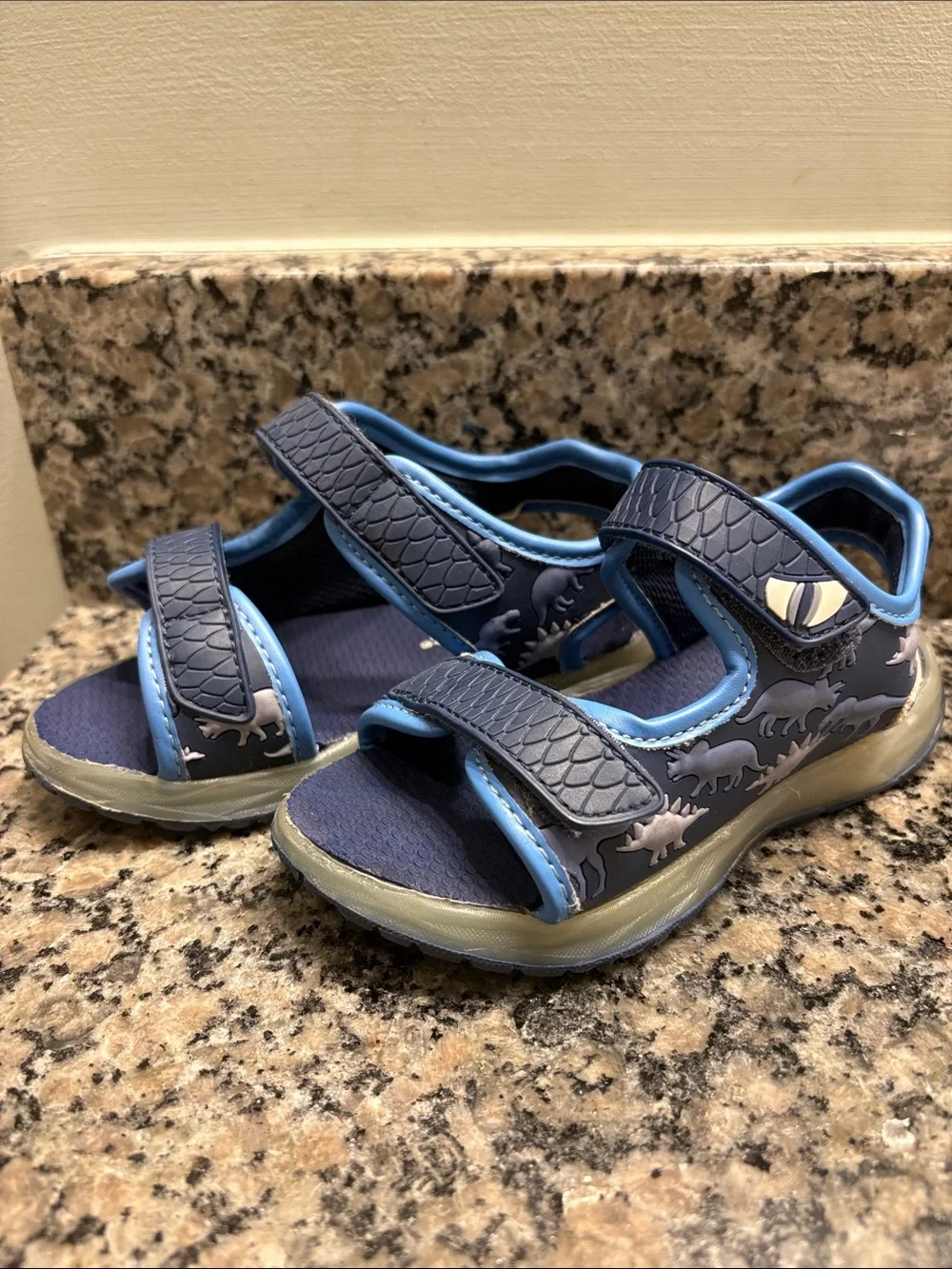 Carter’s Blue Dinosaur Sandals with Light-Up Soles, Toddler size 8M